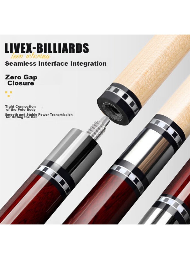 Livex Livex Hongguan Pool Cue, Large Tip Black 8-ball Cue, Chinese 8-ball Detachable Billiard Cue, American 16-color 9-ball Cue - Image 1