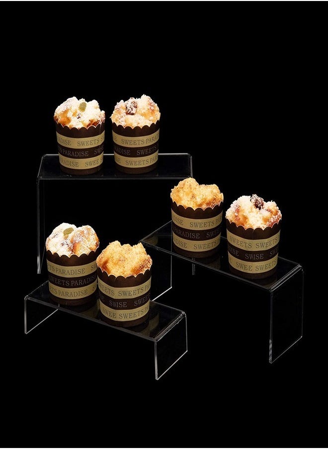 ZEESQUARE - Acrylic Display Stand 6 Pc's Display Shelf for Makeup Jewelry Toys Cupcake or Dessert Decorations - Image 1