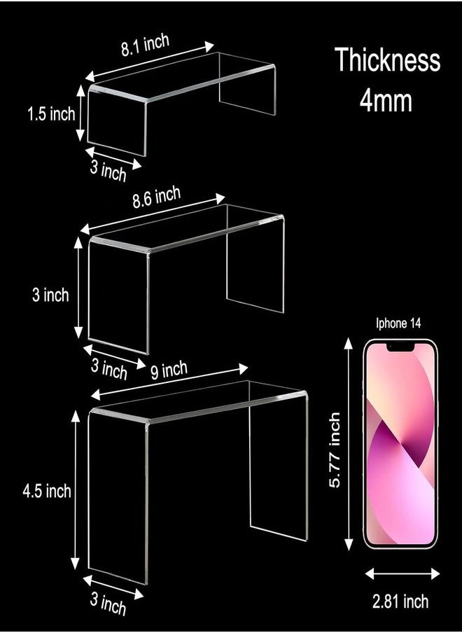 ZEESQUARE - Acrylic Display Stand 6 Pc's Display Shelf for Makeup Jewelry Toys Cupcake or Dessert Decorations - Image 1