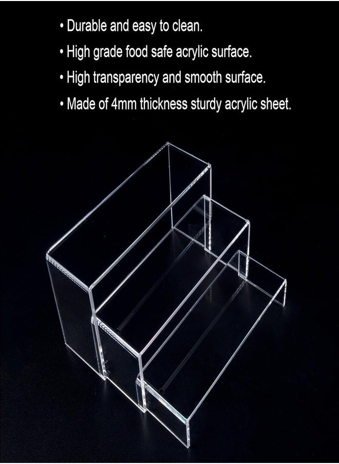 ZEESQUARE - Acrylic Display Stand 6 Pc's Display Shelf for Makeup Jewelry Toys Cupcake or Dessert Decorations - Image 1