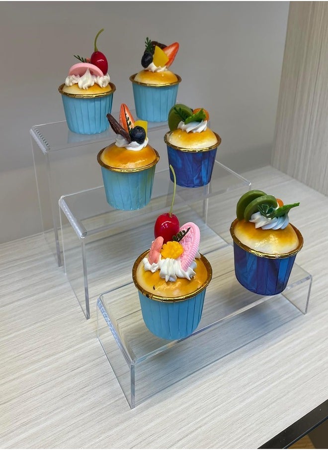 ZEESQUARE - Acrylic Display Stand 6 Pc's Display Shelf for Makeup Jewelry Toys Cupcake or Dessert Decorations - Image 1