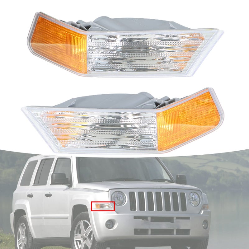 ANTUKO 2Pack Front Left and Right Turn Signal Lights Lamps Marker Corner Lights Replacement for Patriot 20072014 68004181AA 68004181AB