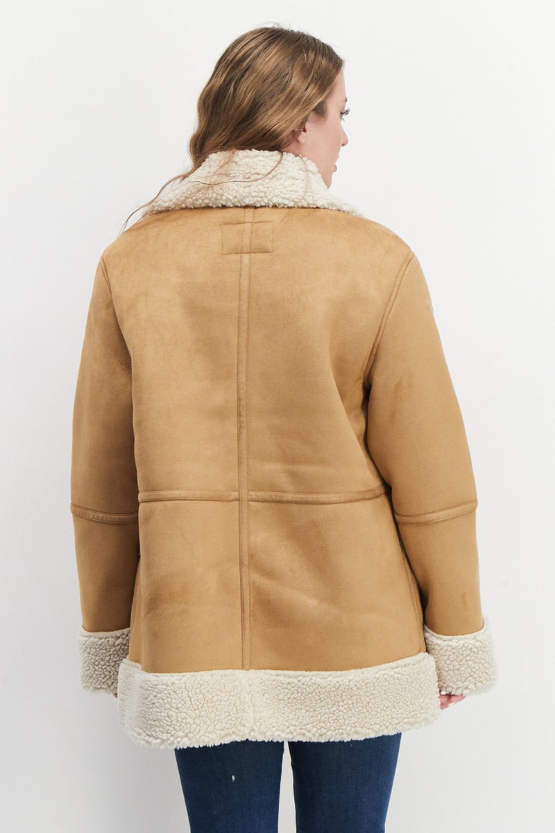 Bearpaw Women Plain Puffer Jacket, Brown - Image 4