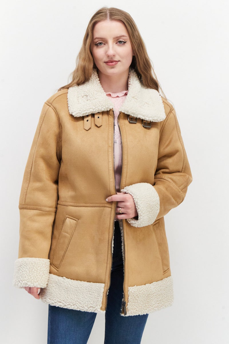 Bearpaw Women Plain Puffer Jacket, Brown - Image 1