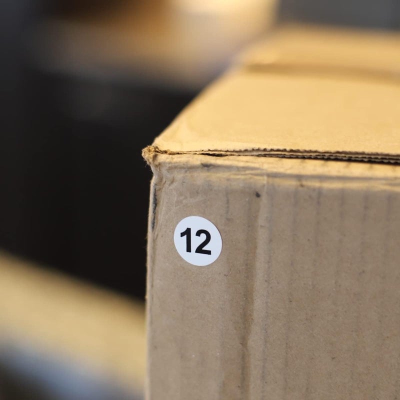 InStockLabels.com White with Black Number 12 Circle Dot Stickers, 3/4 Inch Round, 500 Labels on a Roll - Image 3