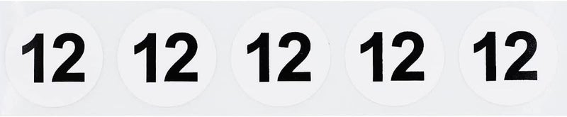 InStockLabels.com White with Black Number 12 Circle Dot Stickers, 3/4 Inch Round, 500 Labels on a Roll - Image 2