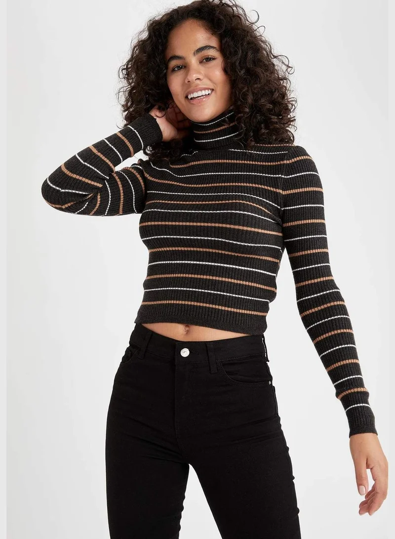 DeFacto Woman Tricot Slim Fit Turtle Neck Pullover