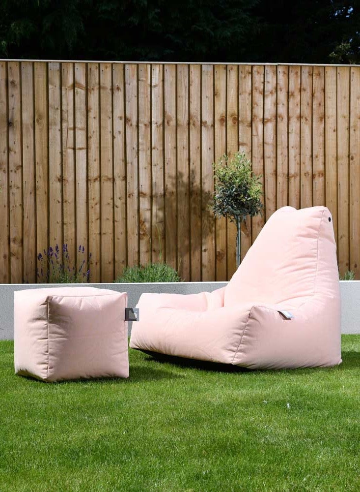 Extreme Lounging Extreme Lounging® - Original Pastel B-Box Pouf - Made in UK - Premium Quality Double Stitched Ottoman - UV Protected & Waterproof Stool, Ideal for Indoor & Outdoor Use - 40x40x40cm - Orange - Image 4