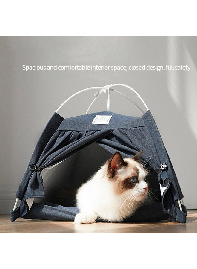 إسكدنيا خيمة قابلة للفصل لبيت القطط أزرق 40x40x41سم - Image 2