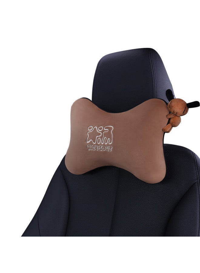 Icaroom Car Headrest, Space Memory Foam Neck Support Pillow, All-season Universal Car Cushion T-001m Coffee Color - Image 1