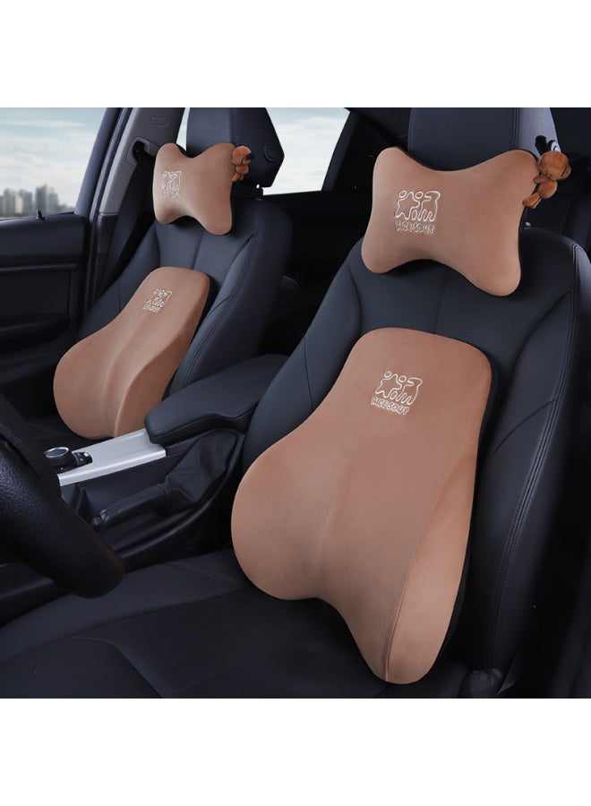 Icaroom Car Headrest, Space Memory Foam Neck Support Pillow, All-season Universal Car Cushion T-001m Coffee Color - Image 3