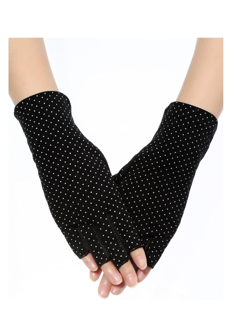 MahMir MahMir® UV Protection Driving Gloves Fingerless Gloves Non Slip Summer Outdoor Gloves for Women and Girls (Black)  - Image 4