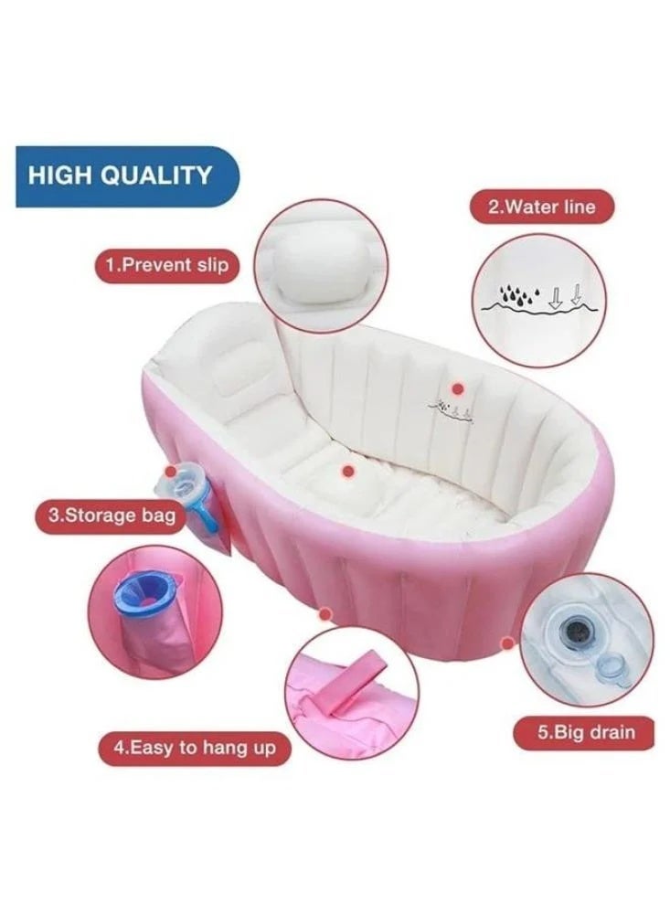 Inflatable Anti-Slip Baby Bathtub, Soft Foldable Travel Bathtub, Large Size Air Bathtub (for ages 0-3 years) - Image 3