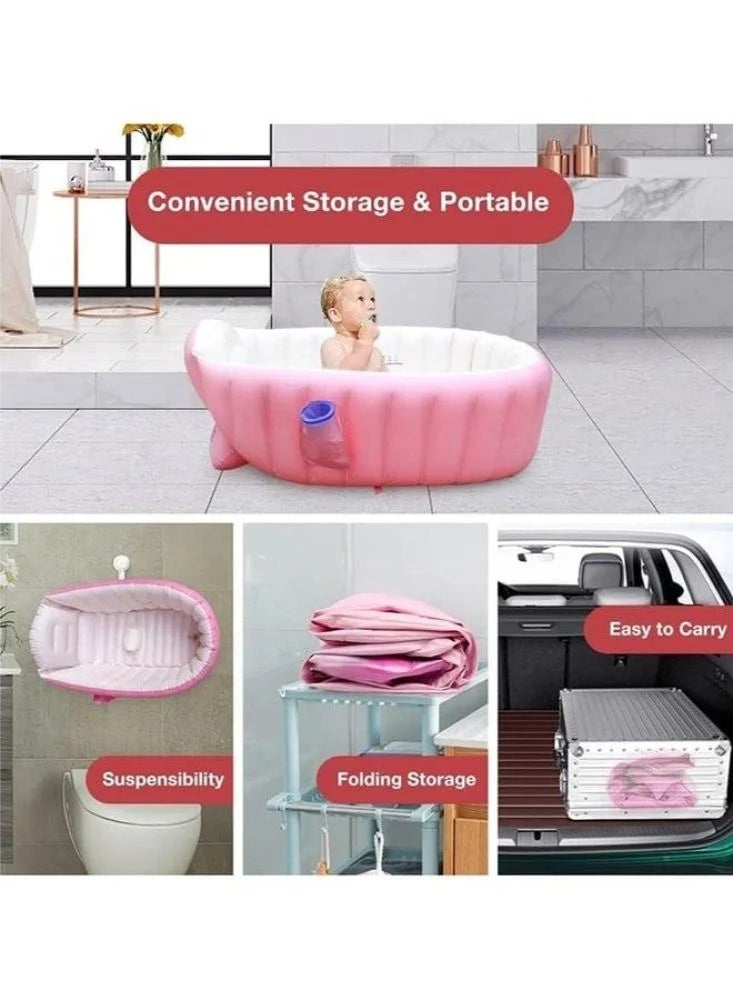 Inflatable Anti-Slip Baby Bathtub, Soft Foldable Travel Bathtub, Large Size Air Bathtub (for ages 0-3 years) - Image 2
