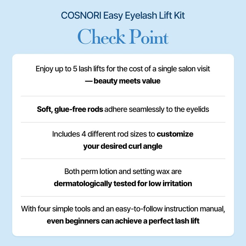COSNORI Easy Eyelash Lift Kit DIY Lash Lift Kit Korean Eyelash Perm with No Glue Rods 5 Applications LongLasting Curl Easy AtHome Curling Solution - Image 3
