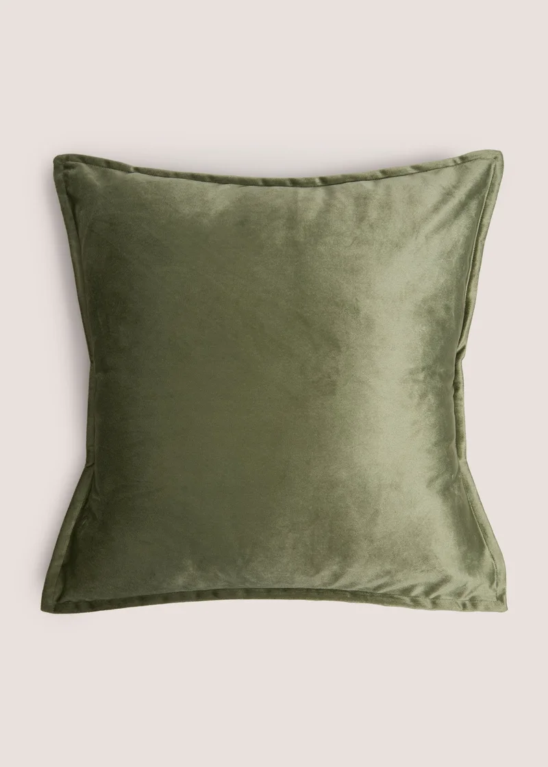 Matalan Olive Velvet Cushion