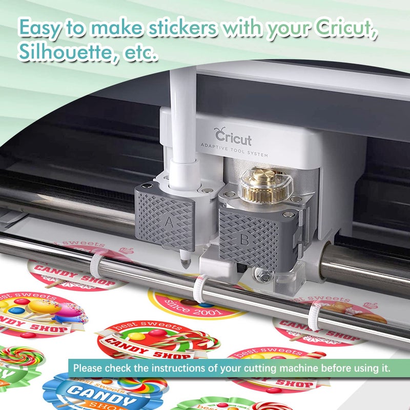 KOALA PAPER Koala Printable Vinyl Sticker Paper for Inkjet Printer - 20 Sheets Matte White Vinyl Sticker Paper, Waterproof Sticker Paper 8.5x11 Inch, Work with Cutting Machine - Image 3