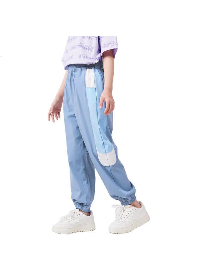 Qq Duck Children'S Mosquito-Repellent Pants, Girls' Trousers, Summer Sports Pants, Student Clothing, Side-Patched Mosquito-Repellent Pants, Dark Blue; 160 - Image 1