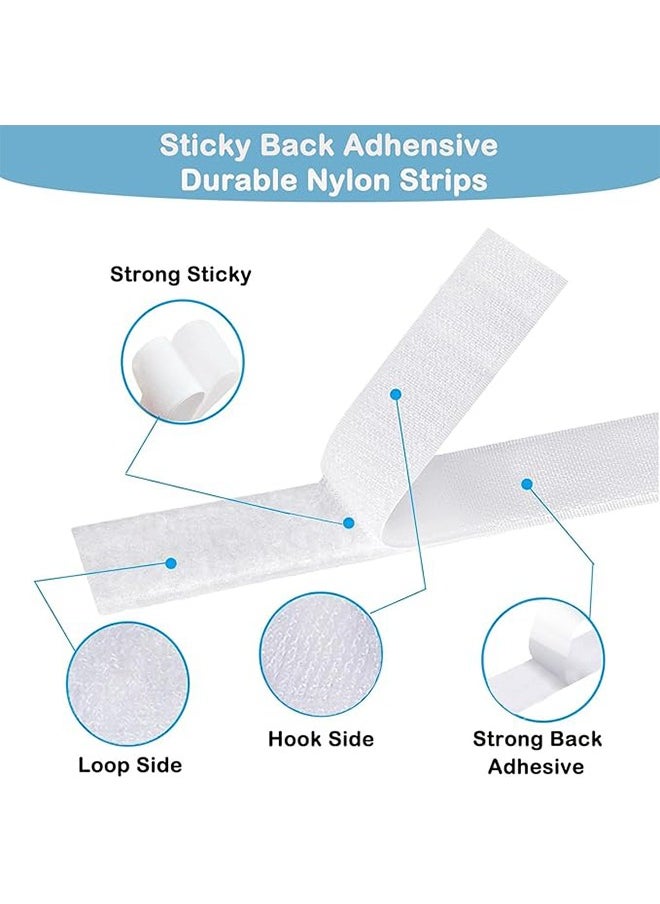 Generic - Hook and Loop Tape, Nylon Buckle Tape Self-Adhesive Back Buckle Tape Heavy-Duty Reusable, Strong Velcro White Tape - 5M * 2CM - Image 1