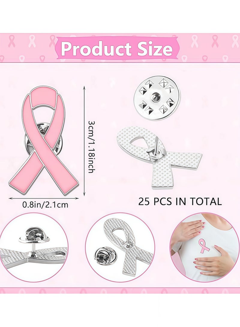 12 قطعة من دبابيس المينا للتوعية بسرطان الثدي، شارة شريط وردي، دبوس صدر، دبوس سرطان الثدي، بروش 3 × 2 سم - Image 3