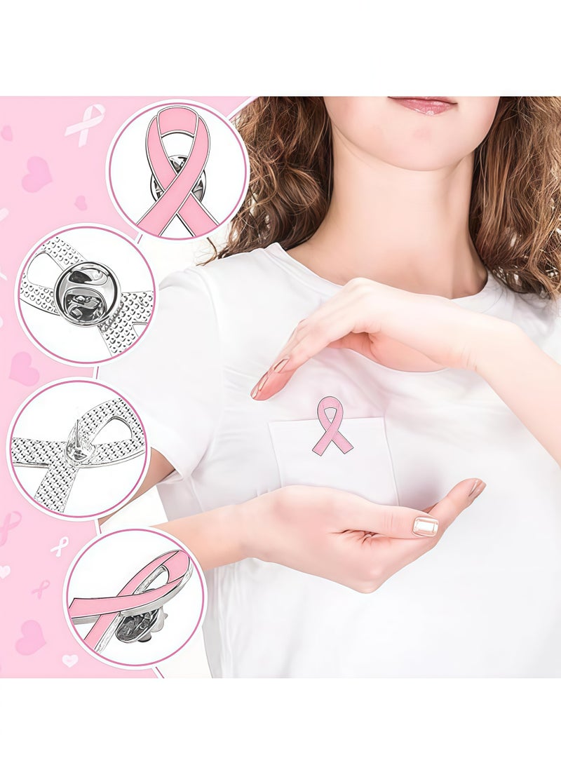 12 قطعة من دبابيس المينا للتوعية بسرطان الثدي، شارة شريط وردي، دبوس صدر، دبوس سرطان الثدي، بروش 3 × 2 سم - Image 4