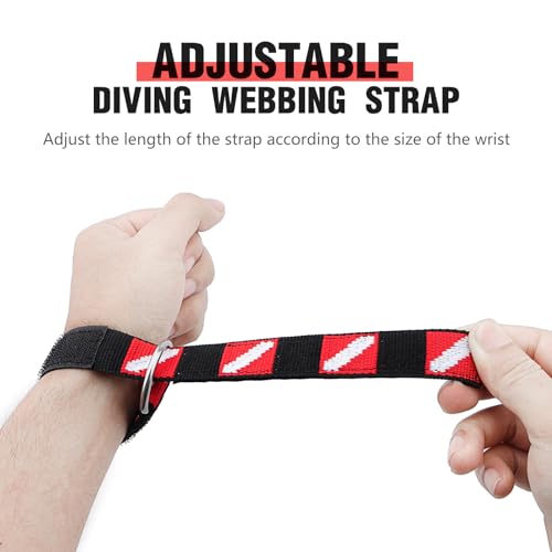 Dawitrly Wrist Strap, Adjustable Wristband with Stainless Steel D Ring, Suitable for Diving Lights, Flashlights, Cameras, Compass, Dive Slates, for Divers and Snorkelers (2 Pack) - Image 5