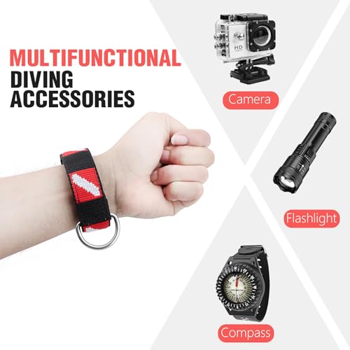Dawitrly Wrist Strap, Adjustable Wristband with Stainless Steel D Ring, Suitable for Diving Lights, Flashlights, Cameras, Compass, Dive Slates, for Divers and Snorkelers (2 Pack) - Image 4