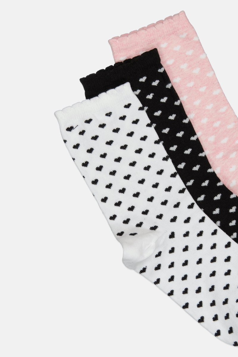 bebe جوارب طويلة للنساء 3 أزواج بطبعة شاملة، متعددة الألوان - Image 2