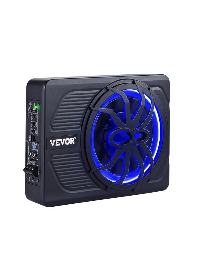 VEVOR 10" 440W Underseat Car Subwoofer, Slim Powered Car Subwoofers with Blue Ambient Light, Low Profile Audio Sub Under The Seat with Built-in Amplifier, Remote Controller for SUVs, Car, Truck, RV - Image 4