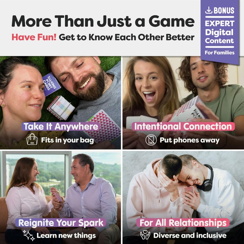 TALKING POINT CARDS Deepen Your Connection with 200 Fun & Engaging Conversation Cards for Couples - Build Intimacy, Strengthen Your Bond & Reignite Romance – Perfect Adult Card Game for Date Nights - Image 4