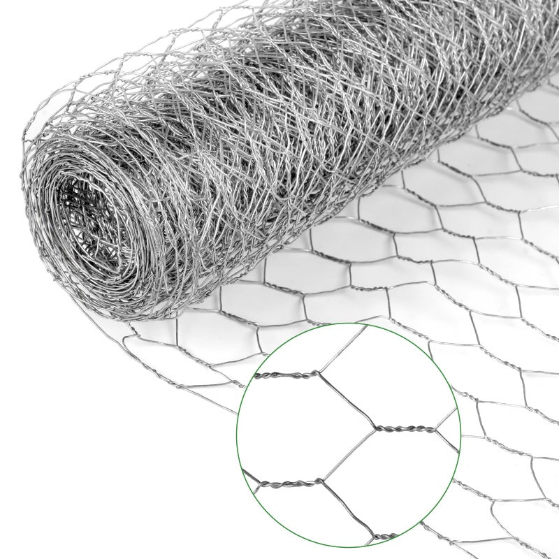 HANWRAPS Chicken Wire Mesh,13.7"Ã—169" Poultry Wire Netting,1" Hole Size Hexagonal Galvanized Chicken Wire Mesh Fencing,Outdoor Anti-Rust Garden Animal Barrier Fence for Chicken Coop Barrier Rabbit Cage - Image 1