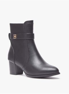 Flora Bella Solid Boots With Zip Closure And Block Heels By Shoexpress 