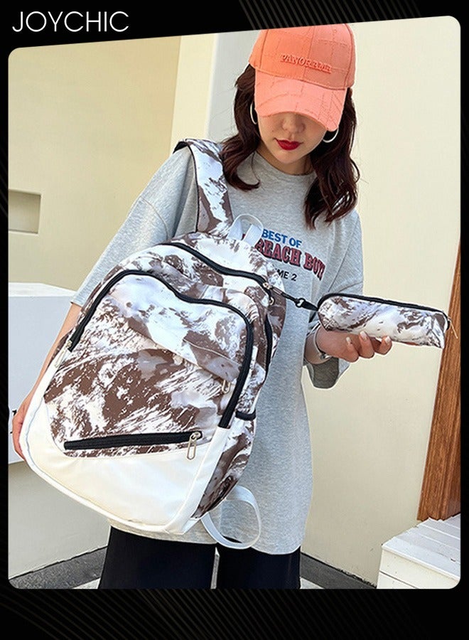 Joychic مجموعة حقيبة سفر مدرسية مكونة من 3 قطع بتصميم عصري جديد من النايلون المقاوم للماء وسحاب مع حقيبة أقلام للطلاب في المرحلة المتوسطة والثانوية - Image 5