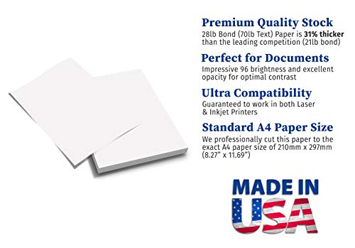 Desktop Publishing Supplies Premium A4 (8.3"x 11.7") Printer Paper - 28lb Bond / 70lb Text (105 gsm) Bright White Paper (100 Sheets) - Image 2