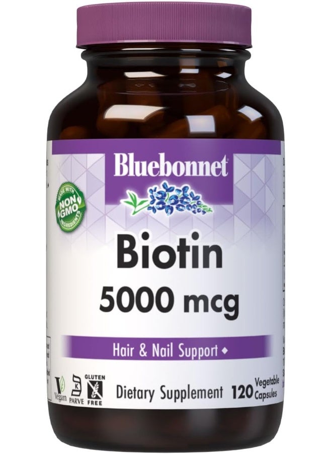 بلو بونيه بيوتين 5000 ميكروجرام كبسولات نباتية، 120 كبسولة - Image 1