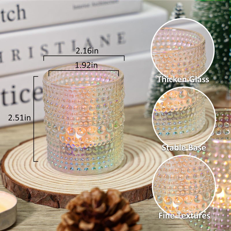 SUPMIND 24 Pcs Votive Candle Holders, Glass Holders Bulk for Table Centerpiece, Tea Lights Candle Holders for Wedding Shower, Party and Home Decor Iridescent - Image 2