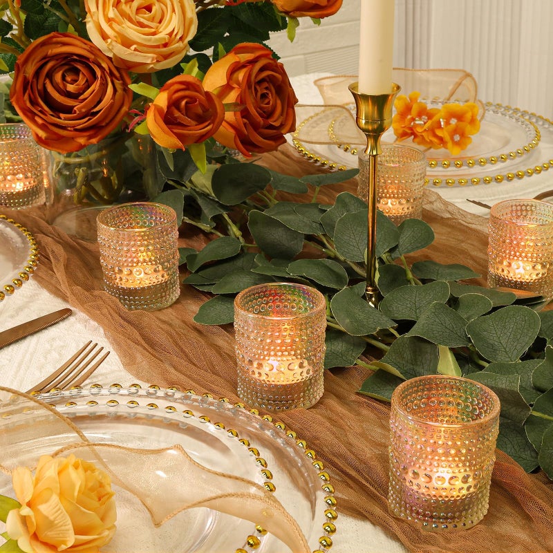 SUPMIND 24 Pcs Votive Candle Holders, Glass Holders Bulk for Table Centerpiece, Tea Lights Candle Holders for Wedding Shower, Party and Home Decor Iridescent - Image 5