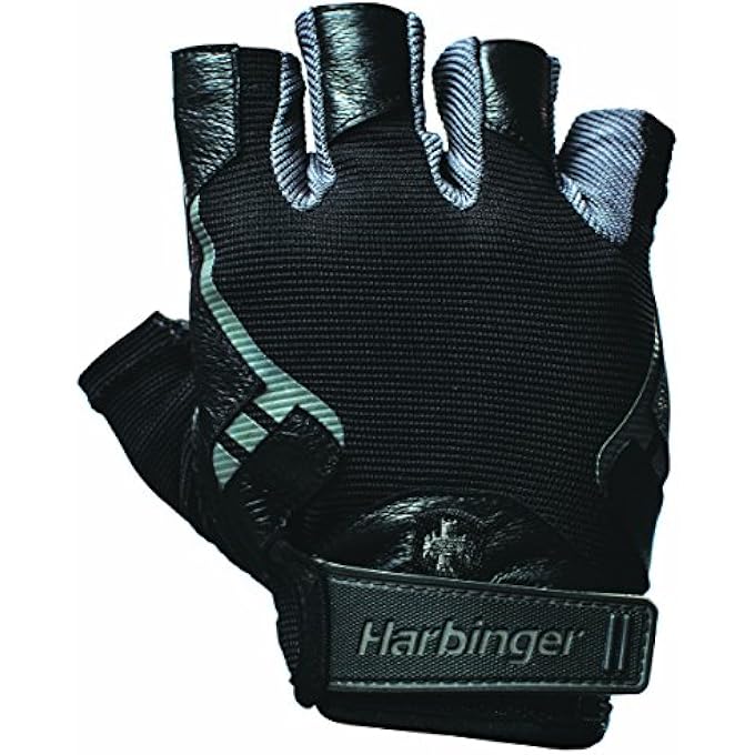 Harbinger Men'S Pro Weight Lifting, Leather Palm Protection, Workout Fitness Gloves, Black - Image 1