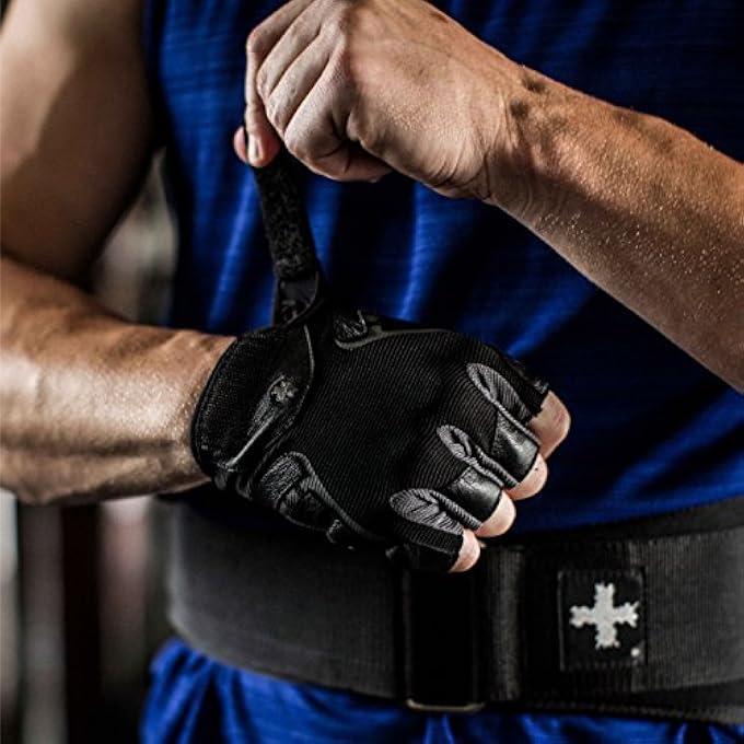 Harbinger Men'S Pro Weight Lifting, Leather Palm Protection, Workout Fitness Gloves, Black - Image 5