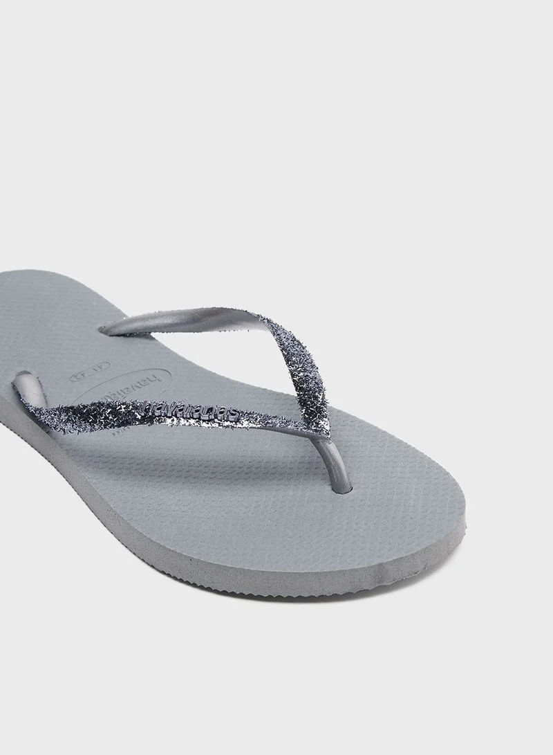 havaianas Glitter Strap Flip Flops
