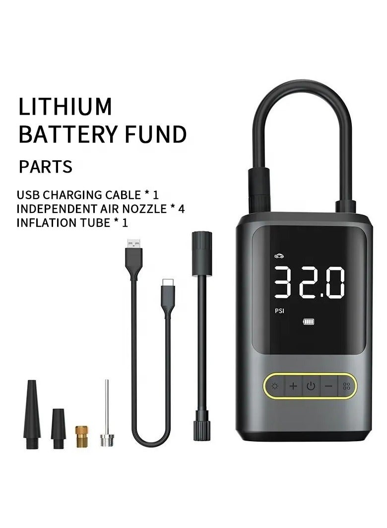 BlueFire Portable Car Air Pump ATJ-8466 – 150 PSI Cordless Tire Inflator with Digital Display, Dual 2000mAh Battery, Fast 35L/Min Inflation, LED Emergency & Warning Light, Tire Pressure Monitor, USB Rechargeable – for Car, Motorcycle, Bicycle & Outdoor Use - Image 4