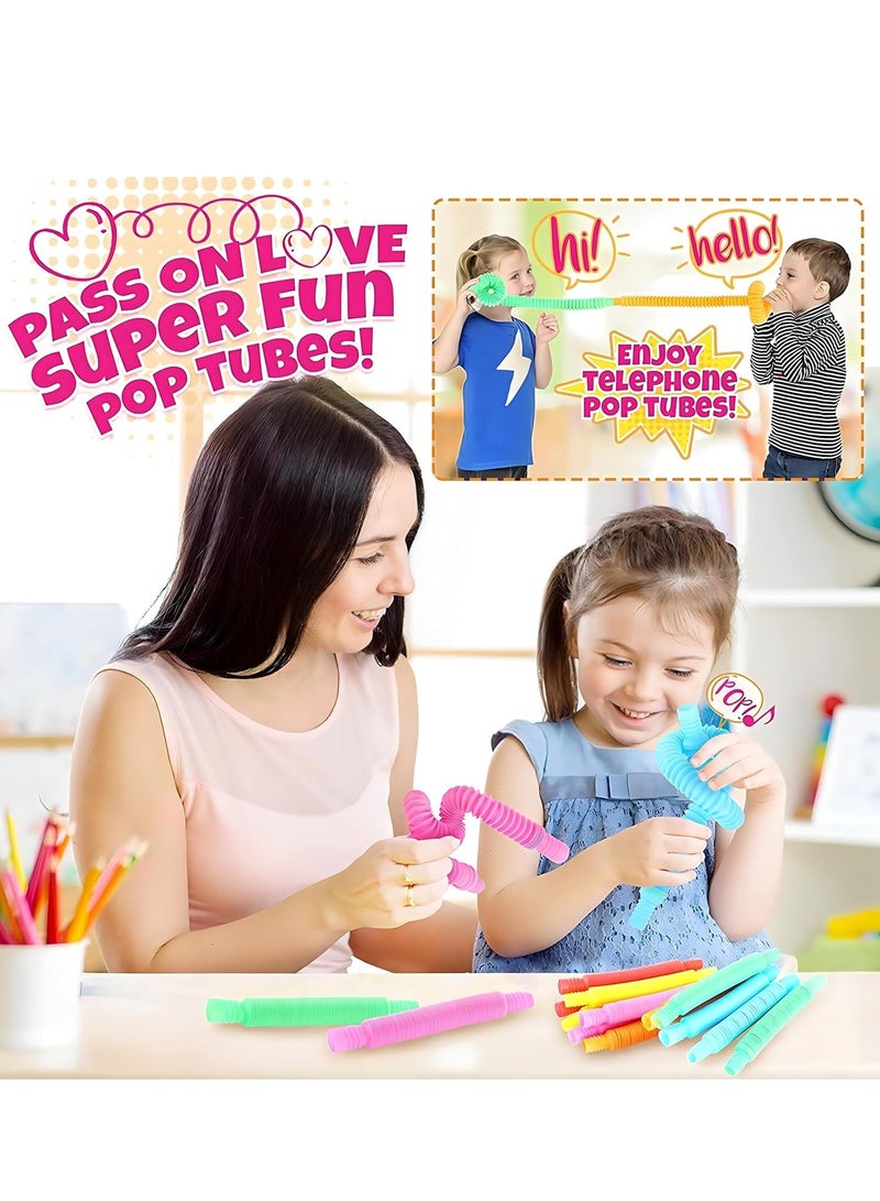 MAGIC VAULT 8 Pack Pop Tubes, Pop Tube Sensory Fidget Toy, Fine Motor Skills & Learning Toddler Toy, Stress Relief, Fun Pop Tubes, for Toddlers, Gift for Kids, Classroom Exchange Prizes - Image 3