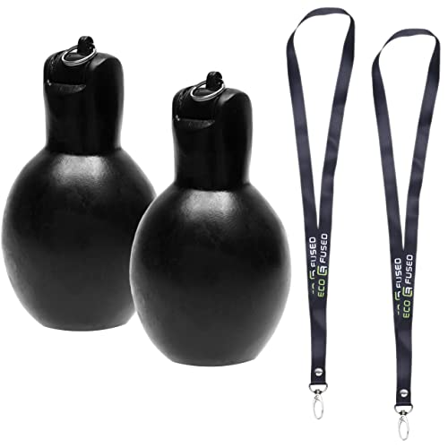 ECO-FUSED EcoFused 2X Hand Squeeze Whistles Includes 2X Lanyards Indoor Outdoor Home School Sports Camping Walking Trekking Survival Kit Referees Coaches Teachers - Image 1