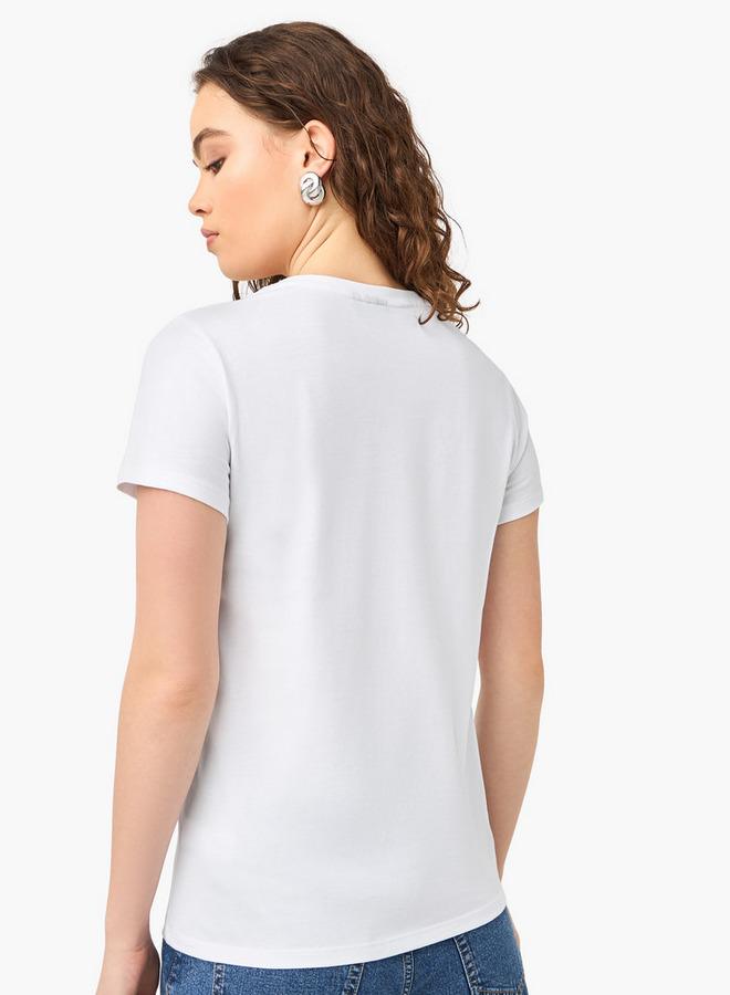 اس بي كاركترز تيشيرت بطبعة ميكي ماوس بياقة دائرية - Image 3