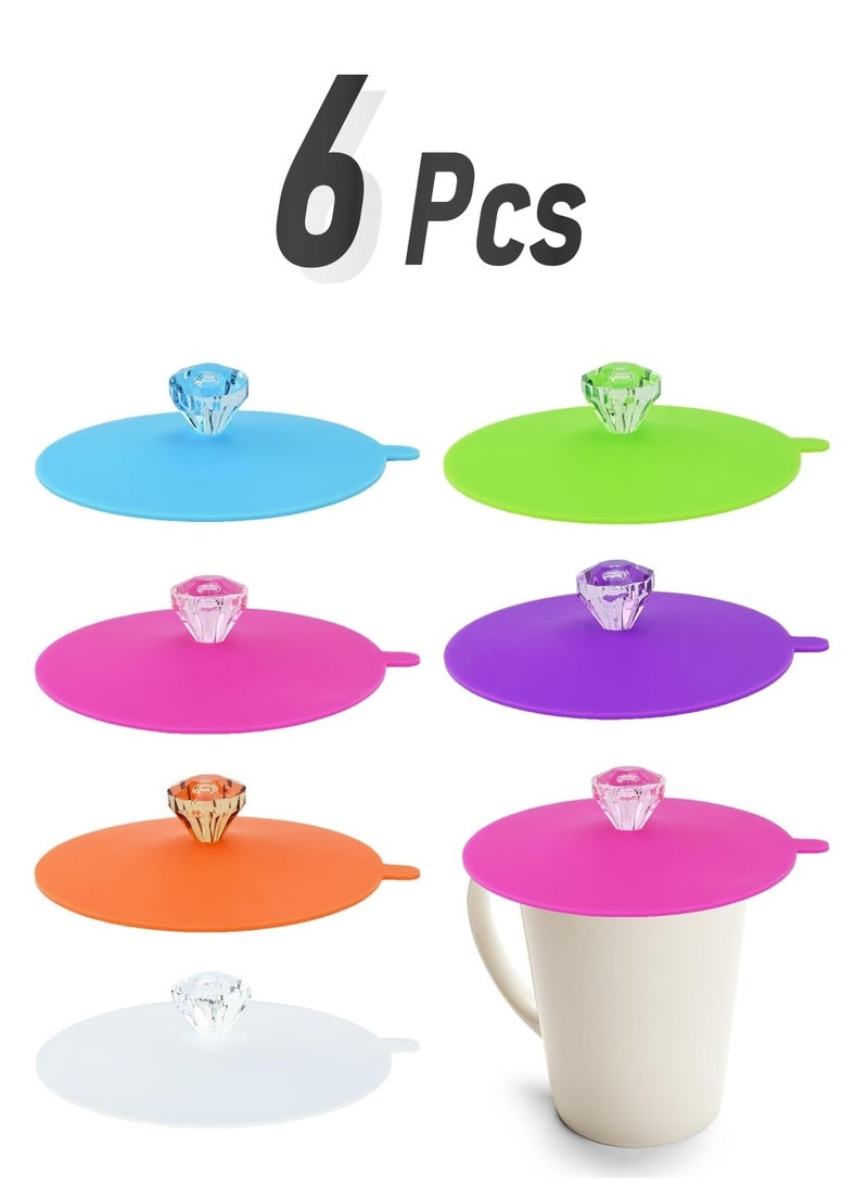 أوزيغالور 6 أغطية أكواب سيليكون – قابلة لإعادة الاستخدام ومضادة للغبار للأكواب والزجاجات - Image 1
