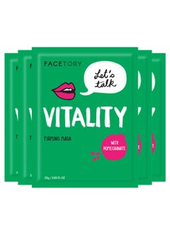 FACETORY FACETORY K Beauty Face Mask Skin Care  LETS TALK VITALITY FIRMING Sheet Mask with Pomegranate  Shea Butter  Firming Mask with Antioxidants Plump  Hydrate 5 Pack 