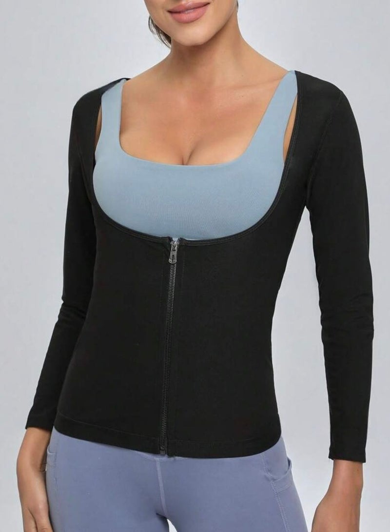 أف ستايل  مشد  سوفت ساونا كم طويل حراري للبطن والظهر والزنود - Image 2