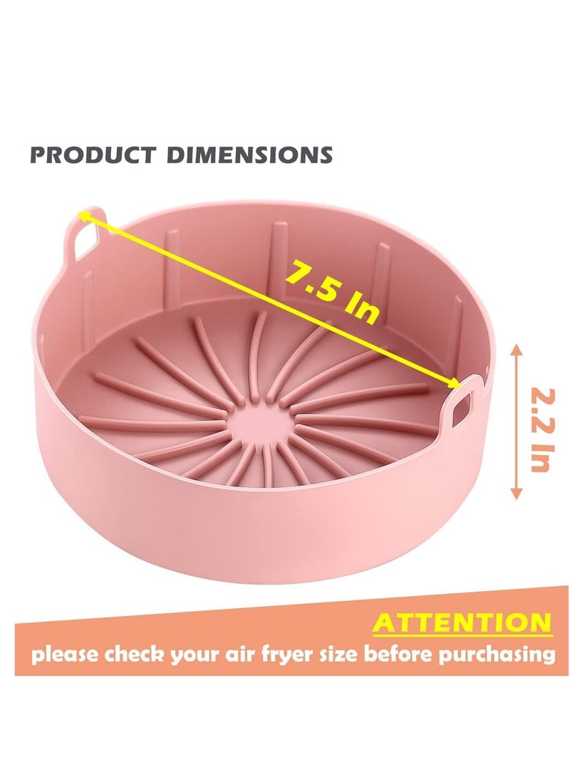 SOLARAE Air Fryer Liners Round Silicone Pot, Reusable Airfryer Oven Insert Silicone Bowl Easy Cleaning Air fryer Oven Accessories(7.5 Inch, Pink) - Image 5