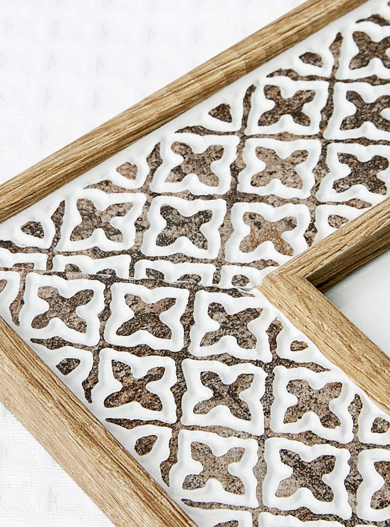 Afuly 5x7 Picture Frame Boho Picture Frames 3D Cross Pattern Distressed Moroccan Photo Frame Wall Desk Bohemia Home Office Decor Wedding Birthday Gifts for Mom Woman Grandma - Image 2