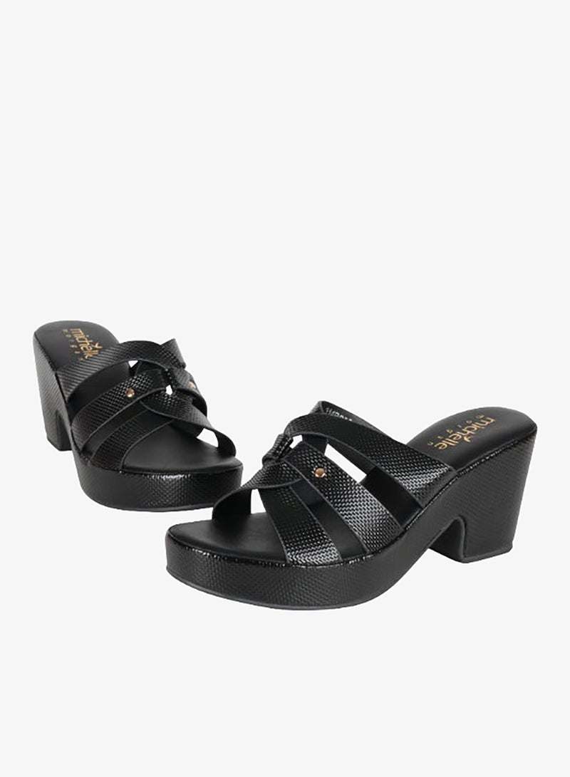 Michelle Morgan 092-2955 Michelle Morgan Ladies Block Heels Sandals 314RC852 Black - Image 3